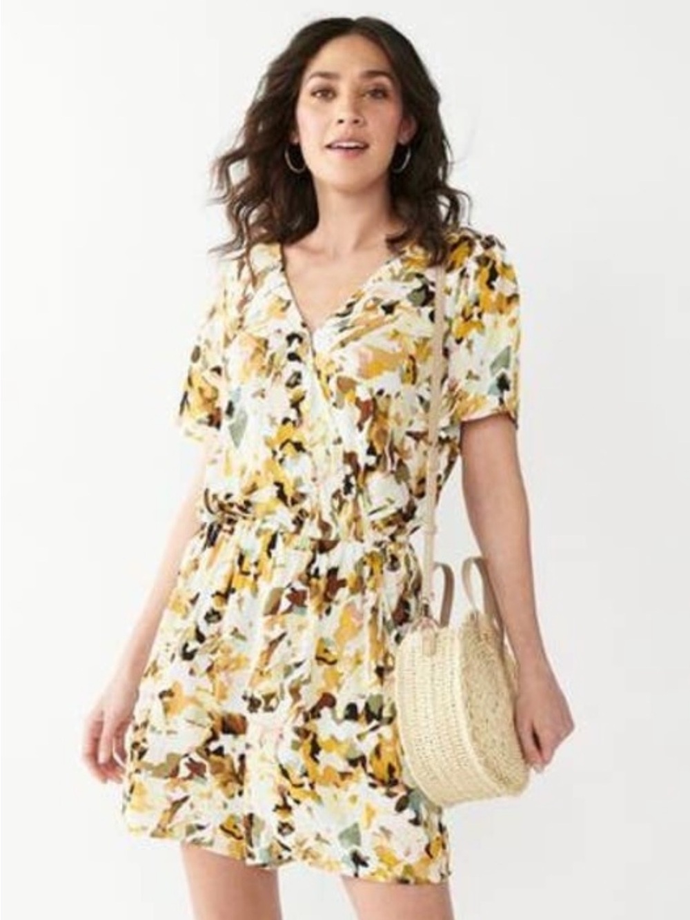 Nine West Color Splatter Pattern Shorts Romper